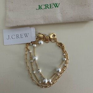 j. crew • gold & pearl bracelet